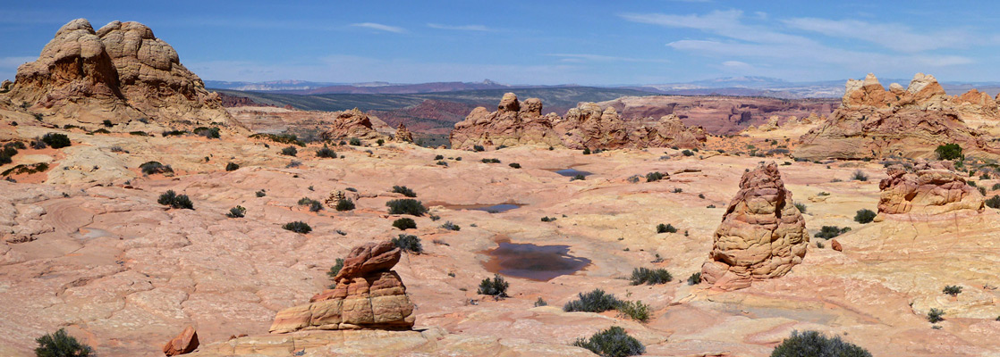 Slickrock plateau and many teepees, South Coyote Buttes