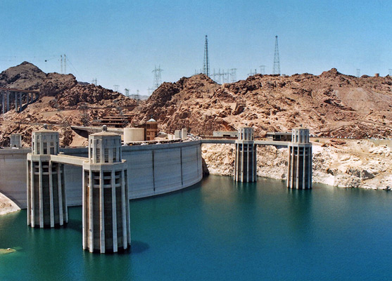 Hoover Dam, and its intake towers