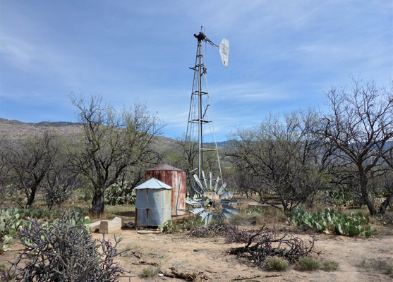 Windmill and tanks at Hope Camp