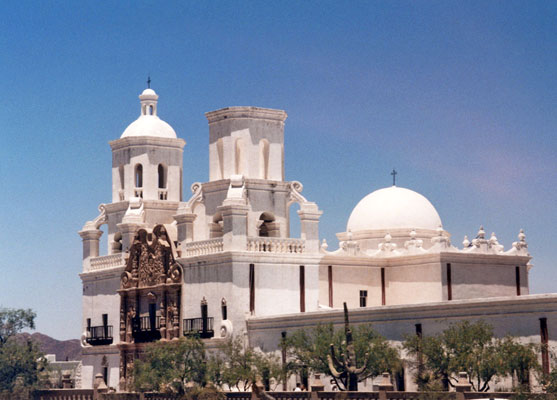 Southern aspect of Mission San Xavier del Bac