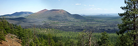 Panorama of Sunset Crater and the Bonito Lava Flow