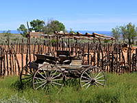 Wagon and fence