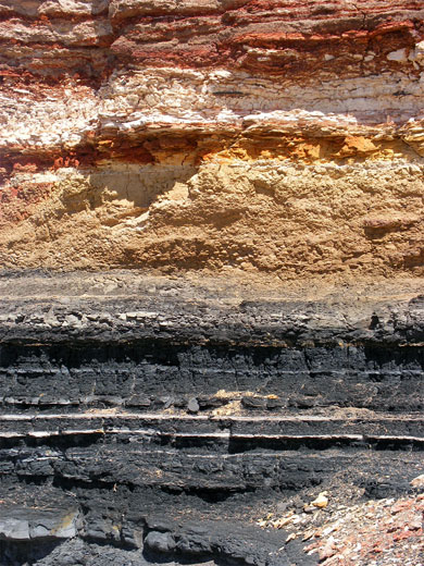 Multicolored sandstone layers