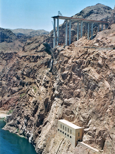 US 93 Hoover Dam bypass bridge, under construcion