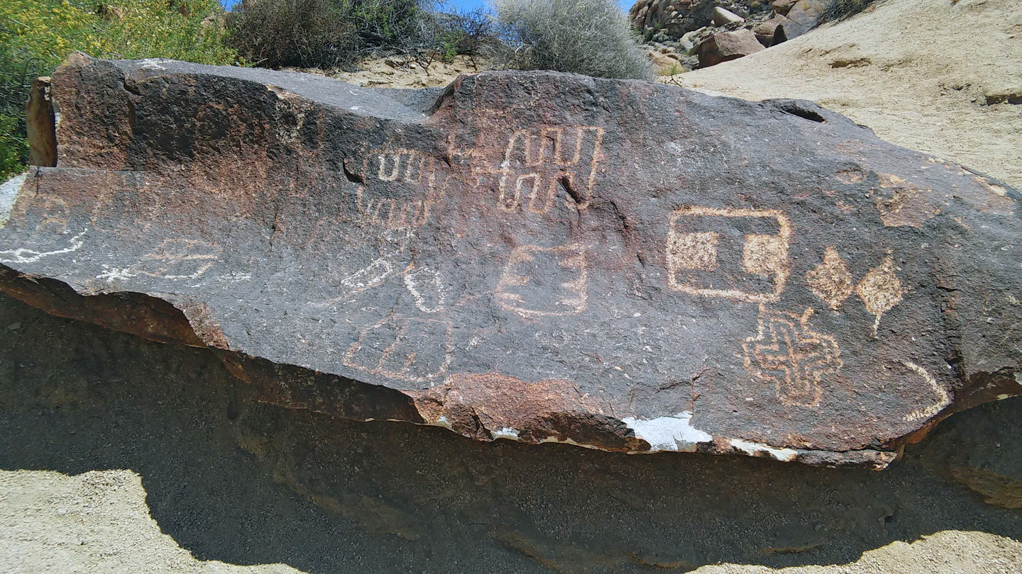 Petroglyphs on a boulder