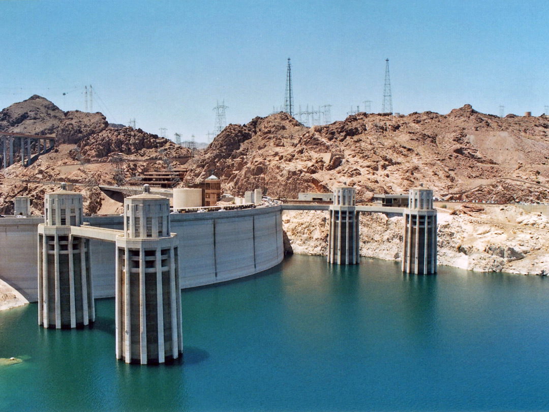 The dam, and the intake towers