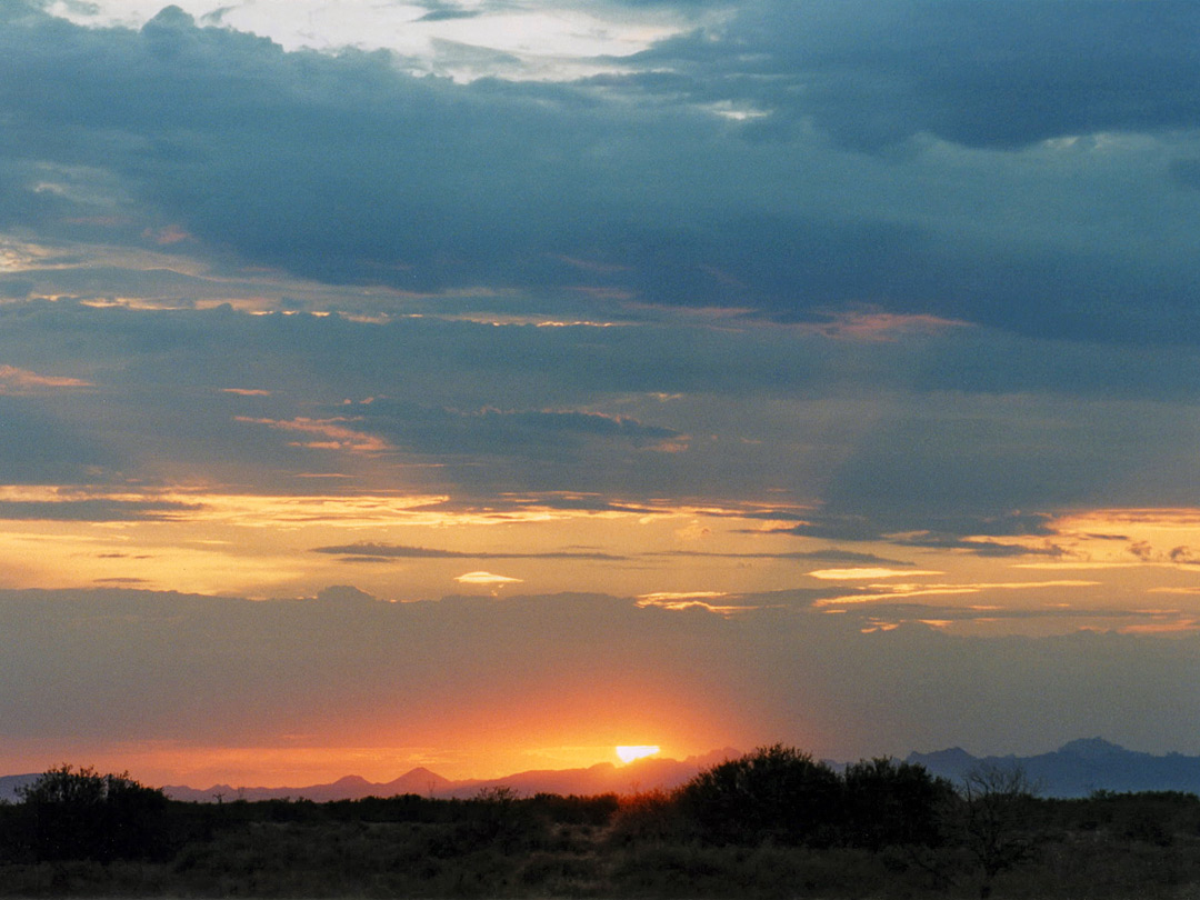 Sunset over the desert