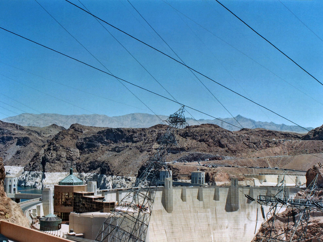 Power cables above Hoover Dam
