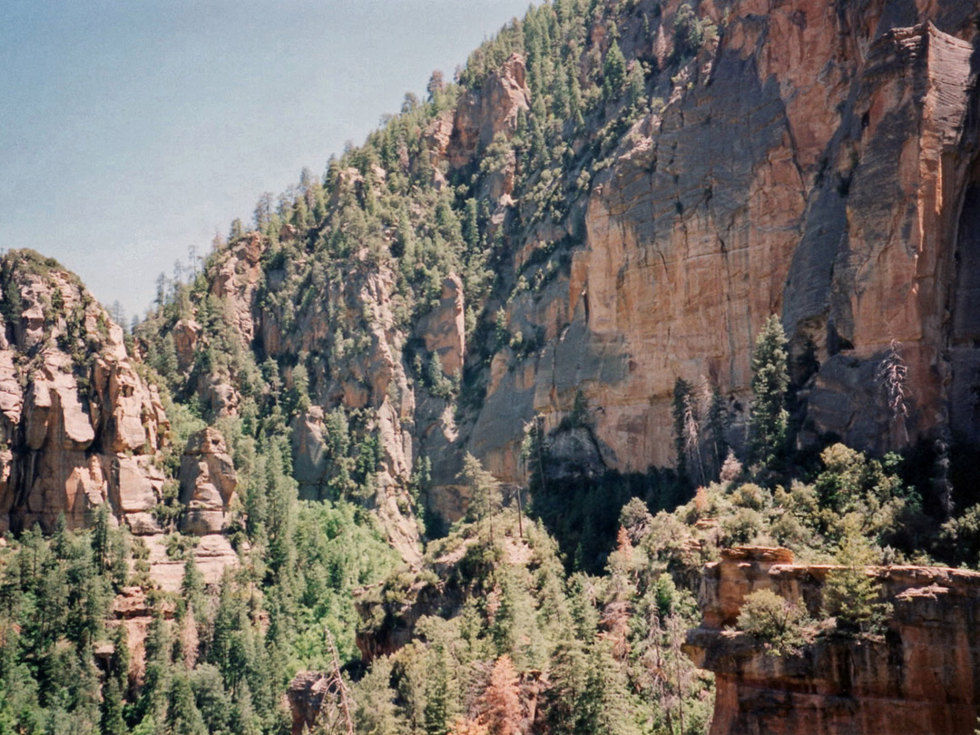 Cliffs along the path