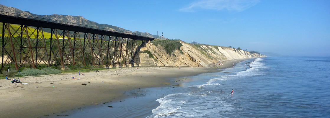 Sandy beach at the mouth of Gaviota Canyon