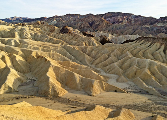 Yellow and brown badlands south of Zabriskie Point