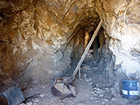 Mine tunnel, partly collapsed