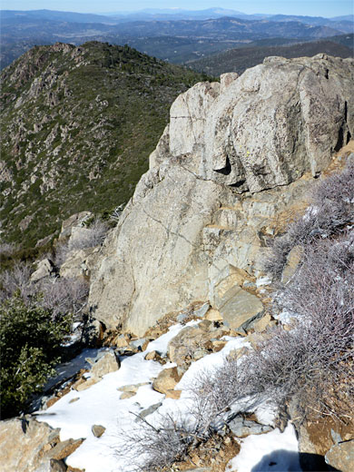 Granite outcrop at the Cuyamaca Peak summit