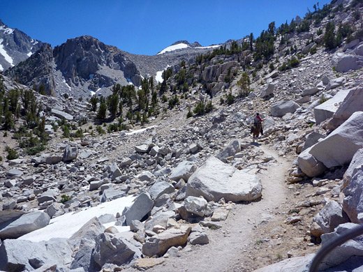 Horseman on the trail from Onion Valley