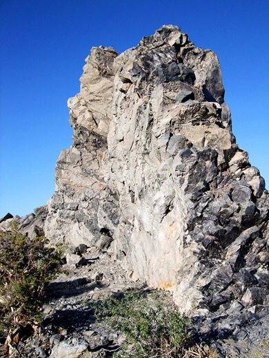 Pinnacle on the lava dome at the center of Panum Crater