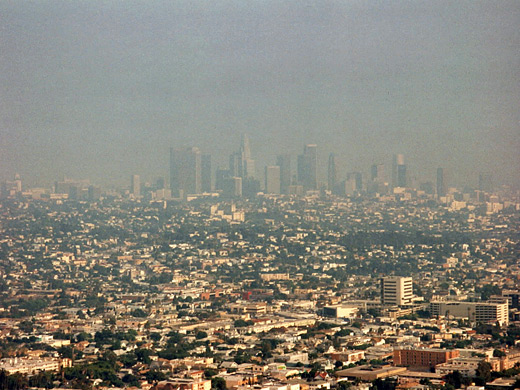 Hazy view of Los Angeles