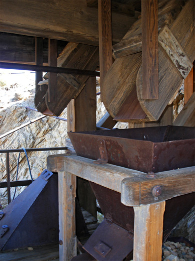 Chute and hopper in the ten stamp mill