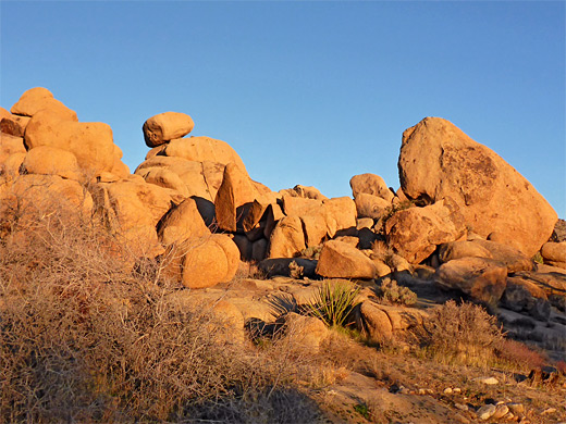 Monzonite rocks near sunset