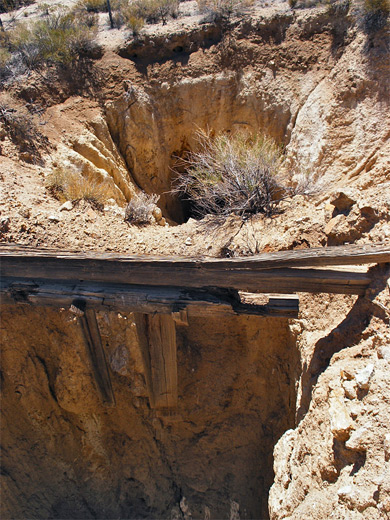 Open shafts at Teutonia Mine