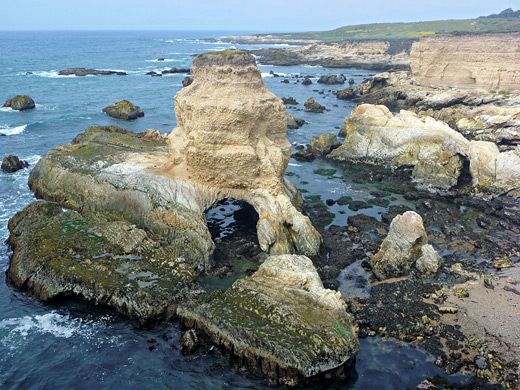 Sea stack with cave