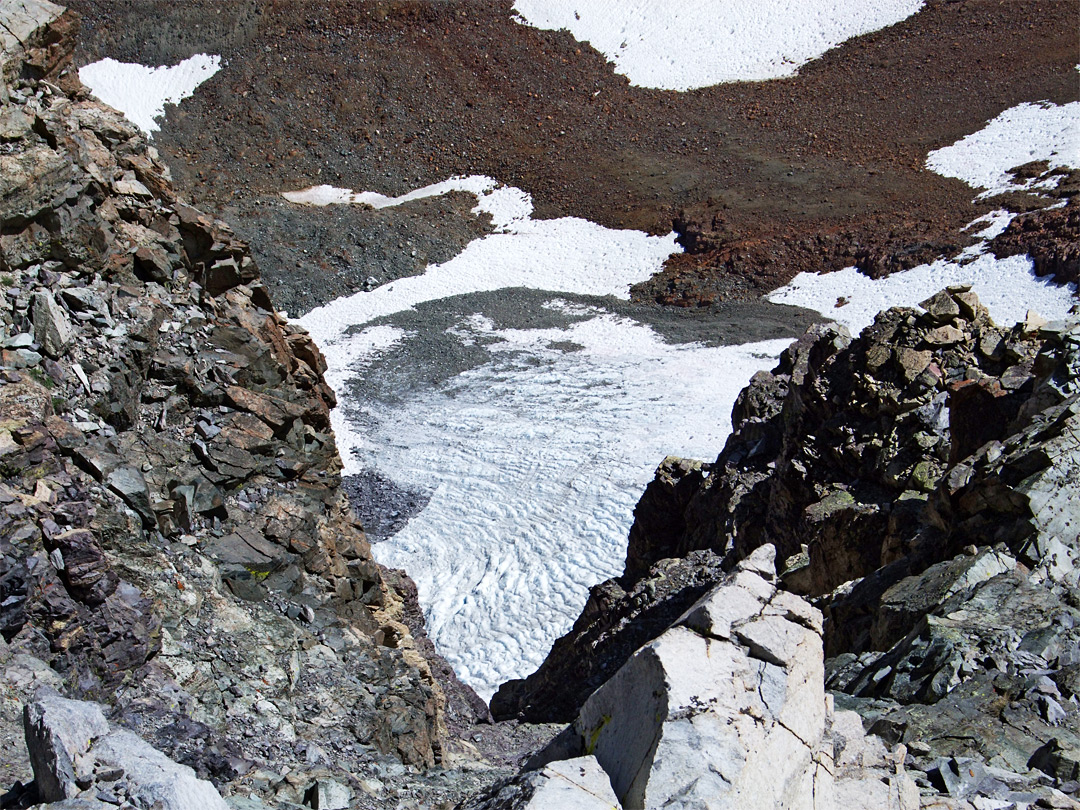 Glacier beneath the summit