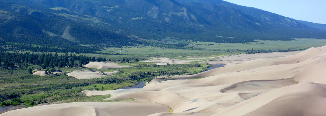 The dunes - view south towards the Great Sand Dunes NP entrance
