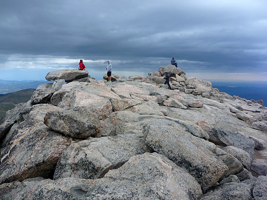 Visitors on the summit of Mt Evans