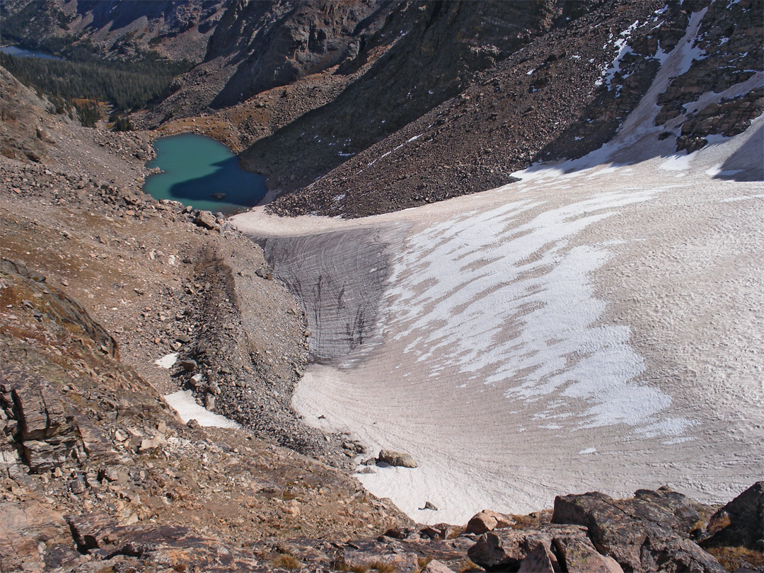 The snow and ice of Andrews Glacier