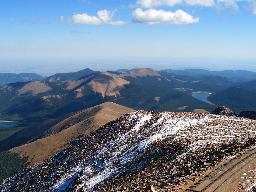 View from the summit of Pikes Peak looking south towards Almagre Mountain
