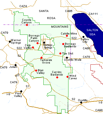 Anza Borrego Desert State Park Map