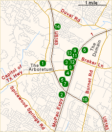 Map of Hotels in North Austin