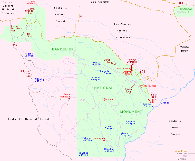 Map of Bandelier National Monument