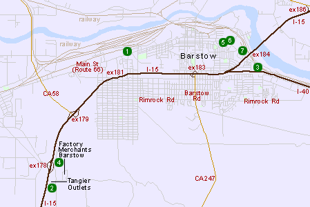 Map of Hotels in Barstow