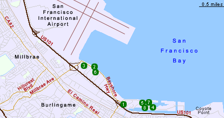 Map of Hotels in Burlingame