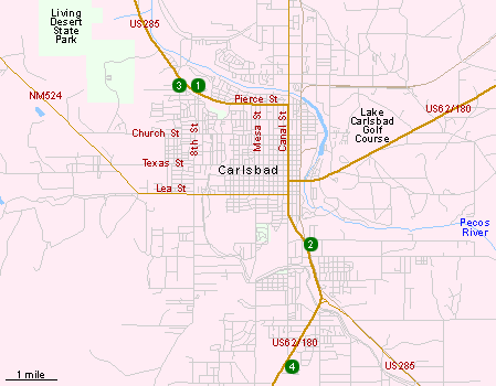 Map of Hotels in Carlsbad