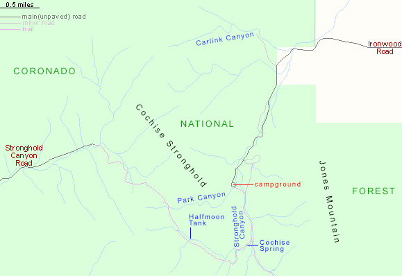 Map of Cochise Stronghold