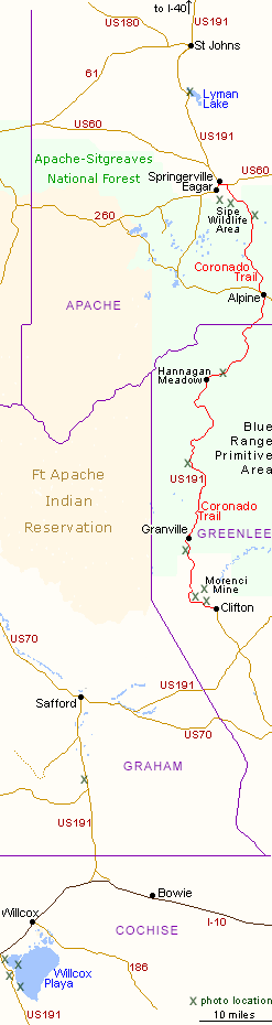 Map of the Coronado Trail