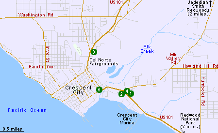 Hotels in Crescent City, northwest California, near Redwood National Park