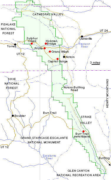 Capitol Reef National Park - Park Map