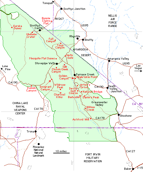 Death Valley National Park Map