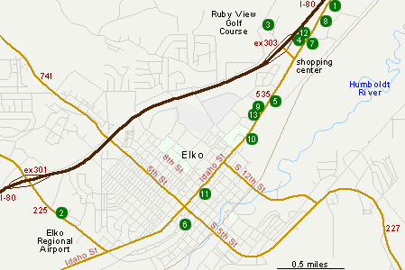 Map of Hotels in Elko