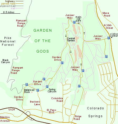 Map of the Garden of the Gods