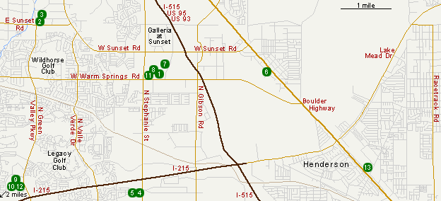 las vegas map of hotels. Map of Hotels in Henderson