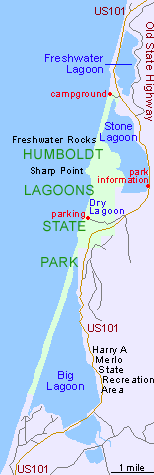 Map of Humboldt Lagoons State Park