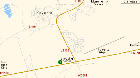 Map of Hotels in Kayenta