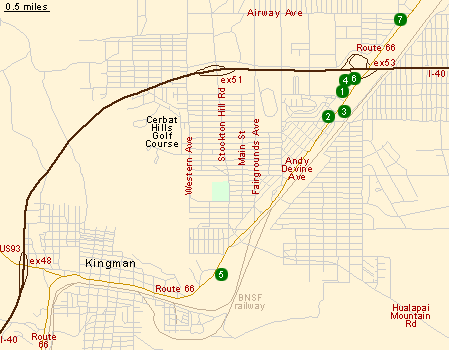 Map of Hotels in Kingman