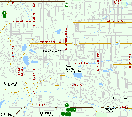Map of Hotels in Lakewood