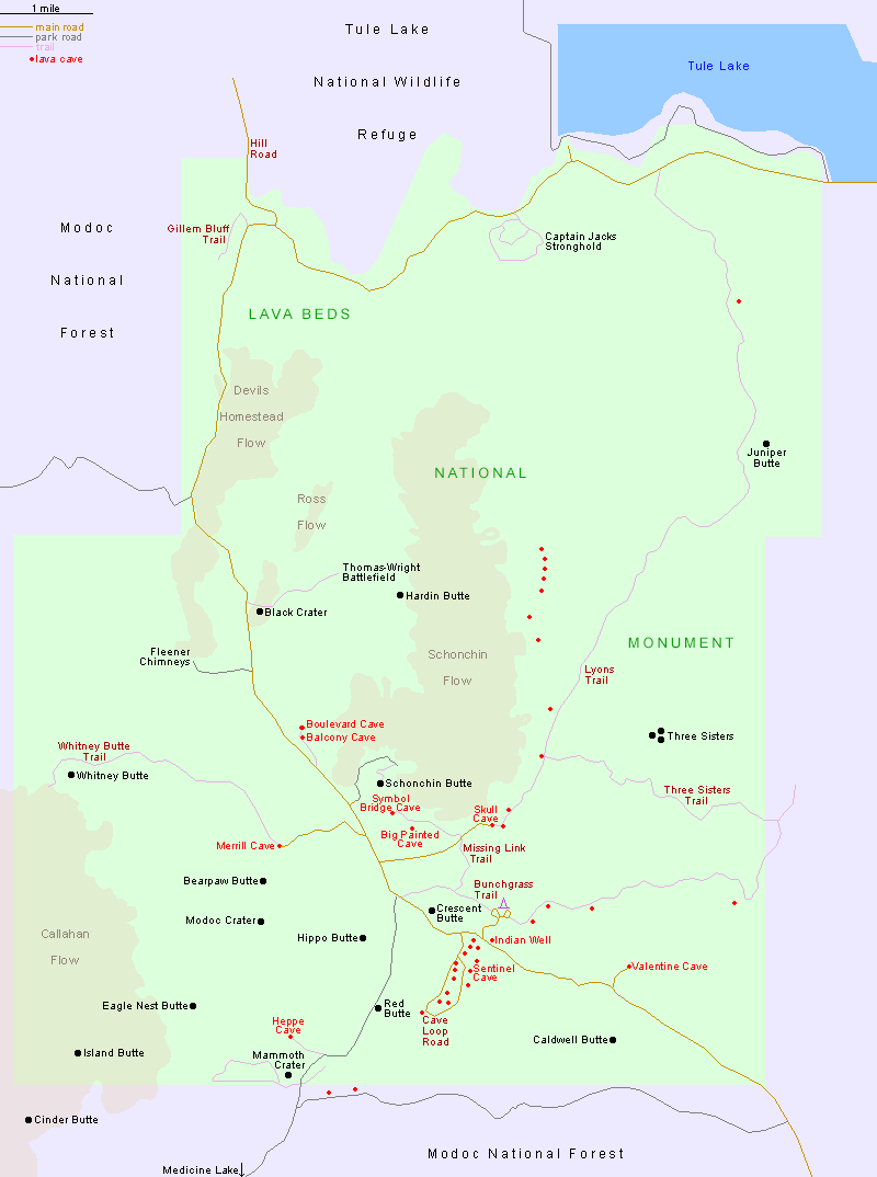 Map of Lava Beds National Monument