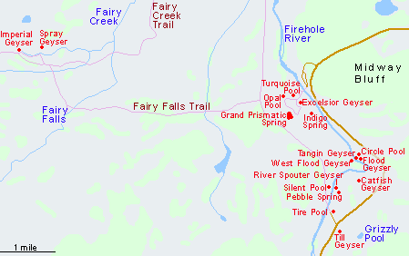 Map of Midway Geyser Basin