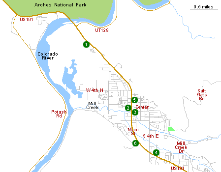 Map of Hotels in Moab